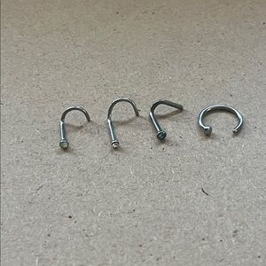 Stainless Steel/titanium Nose Ring Set